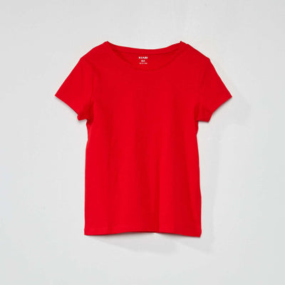 T-shirt en jersey uni rouge