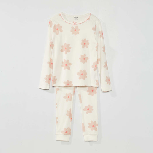 Pyjama long fleuri - 2 pi ces Rose