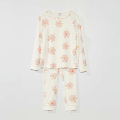 Pyjama long fleuri - 2 pi ces Rose