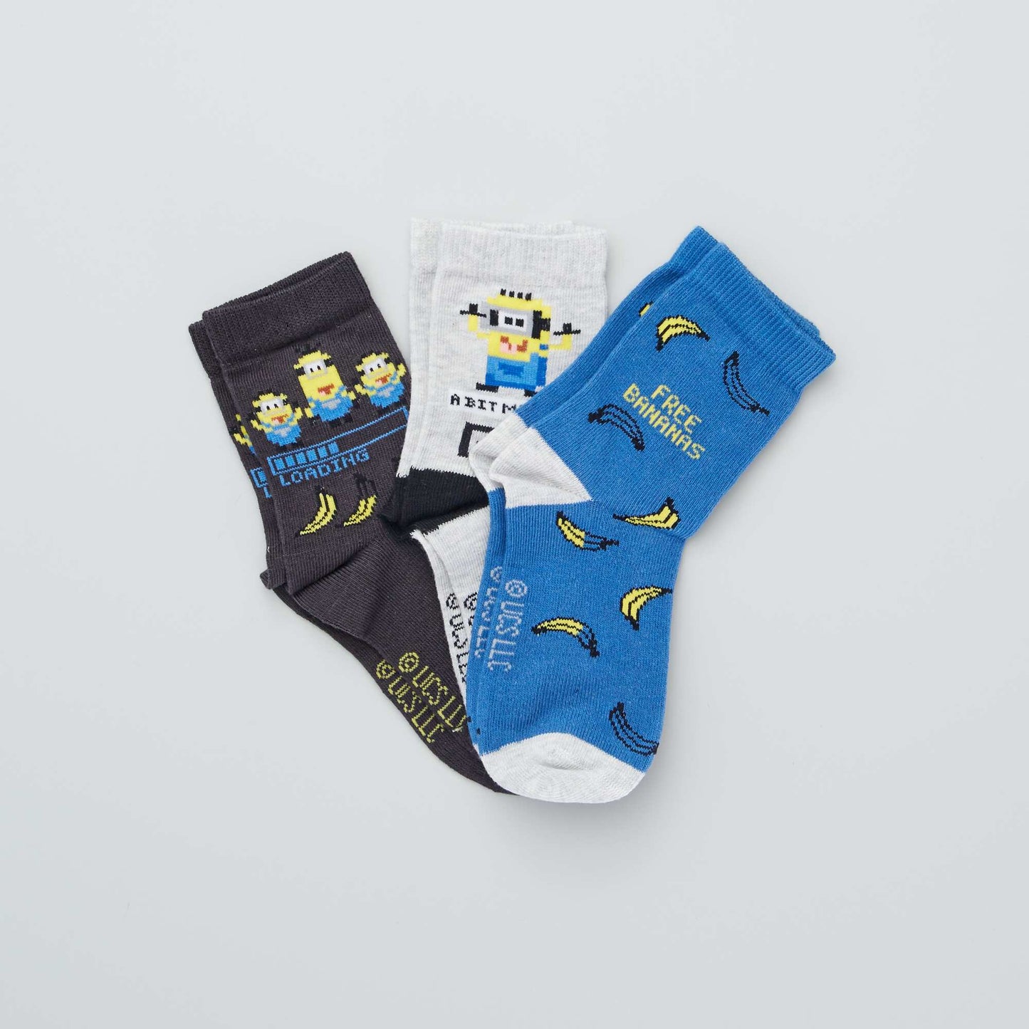 3 paires de chaussettes 'minions' Bleu