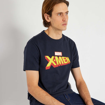T-shirt col rond 'Marvel' Bleu marine