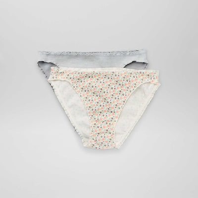 Lot de 2 culottes forme bloomer Gris/blanc
