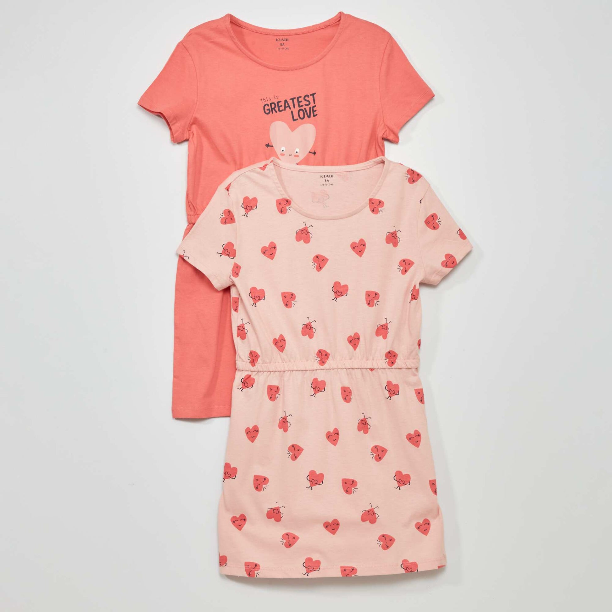 Robes en jersey avec imprim - Lot de 2 Rose