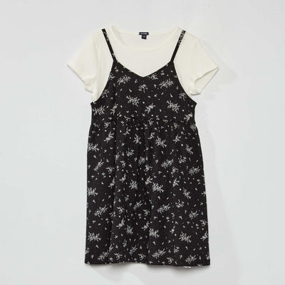 Ensemble robe + t-shirt + chouchou - 3 pi ces Noir