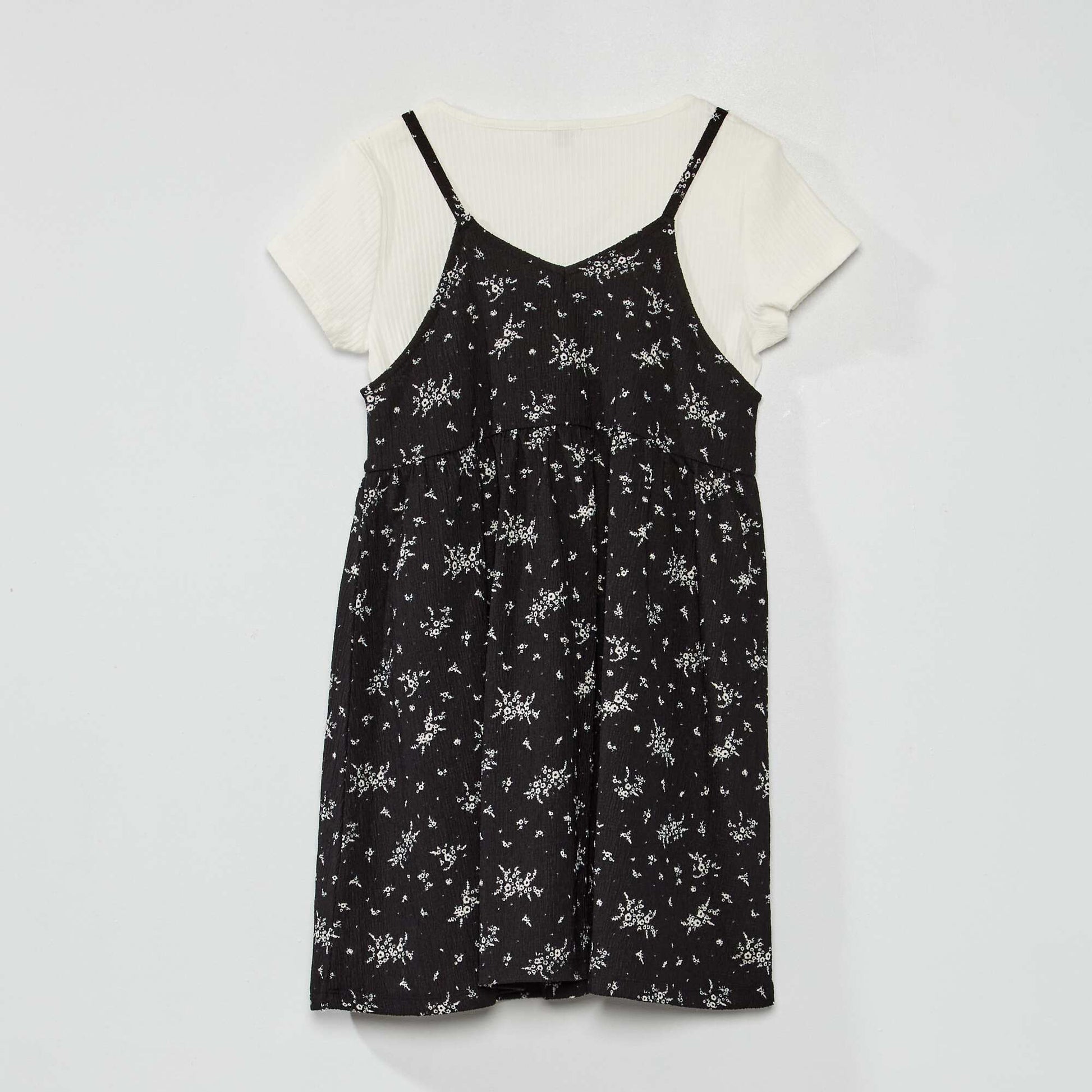 Ensemble robe + t-shirt + chouchou - 3 pi ces Noir