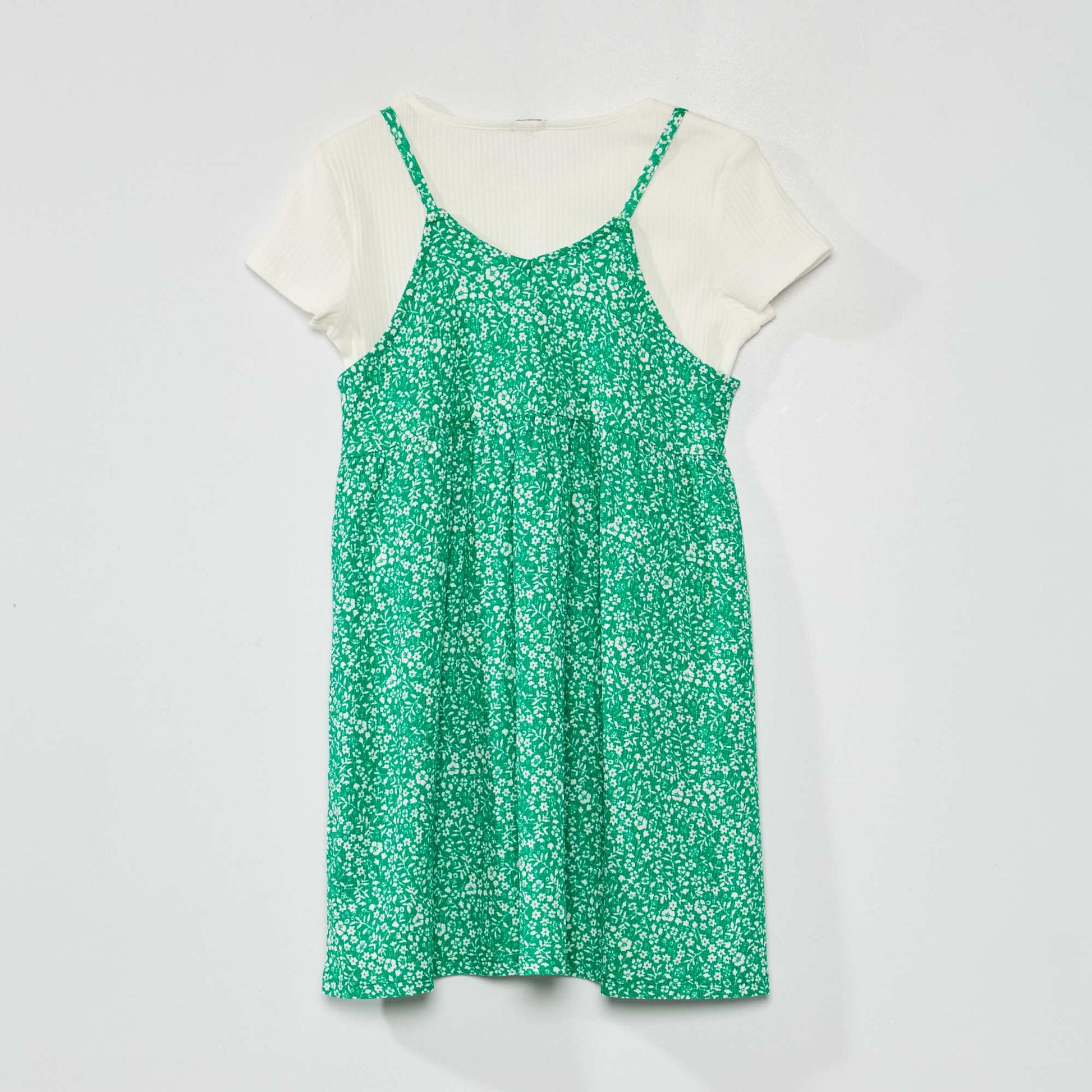 Ensemble robe + t-shirt + chouchou - 3 pi ces Vert