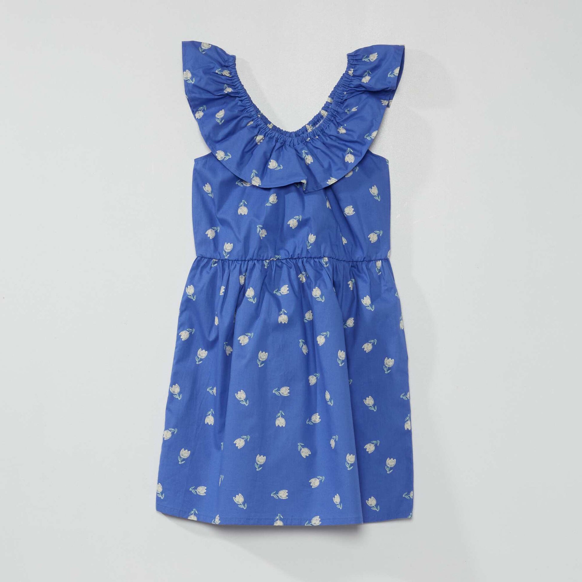 Robe imprim e col bardot Bleu