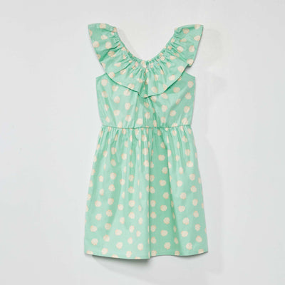 Robe imprim e col bardot Vert