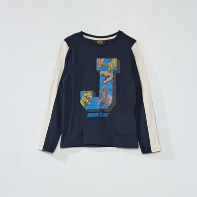 T-shirt manches longues 'Jurassic Park' BLEU