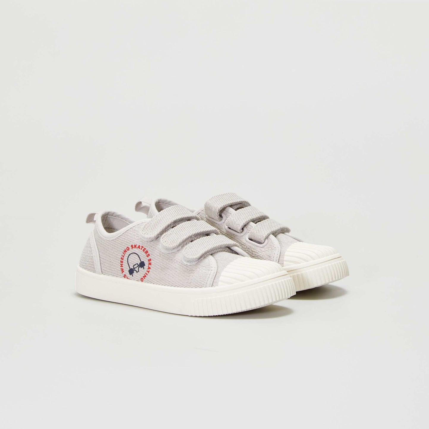 Baskets en toile   scratchs GRIS