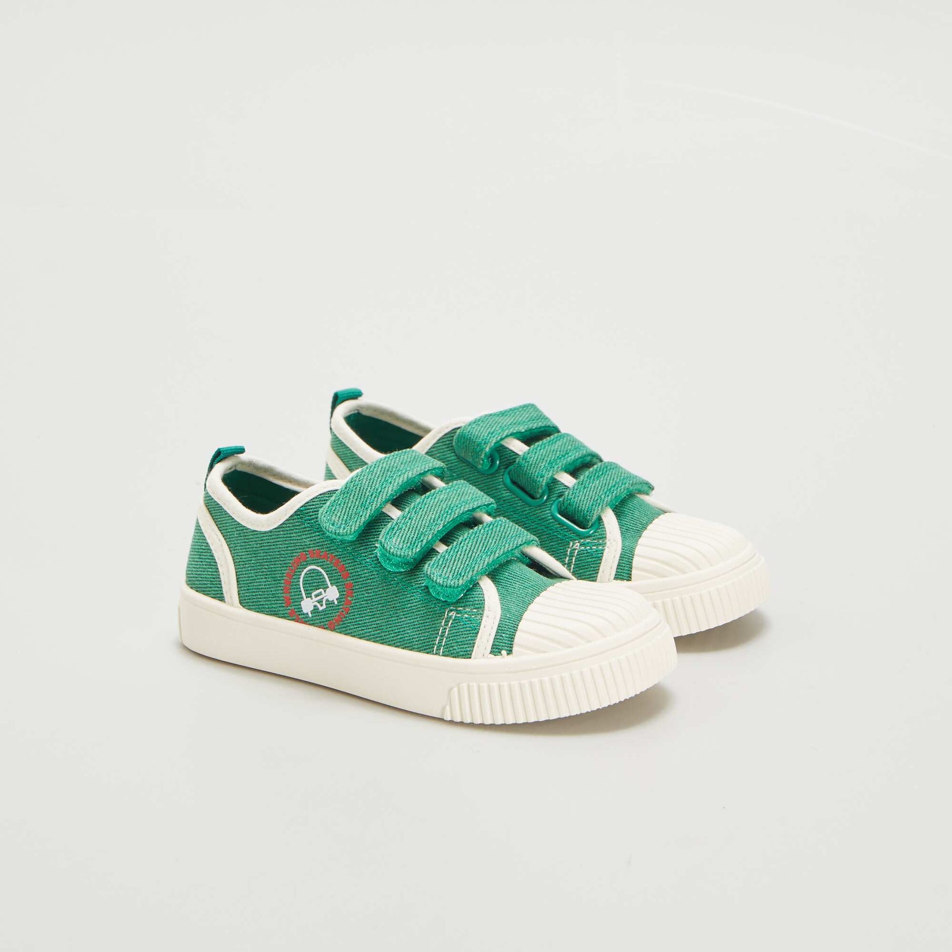 Baskets en toile scratchs Vert