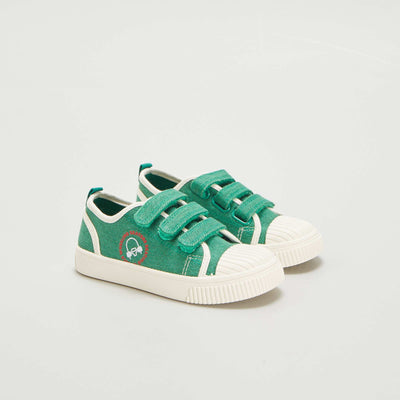 Baskets en toile scratchs Vert