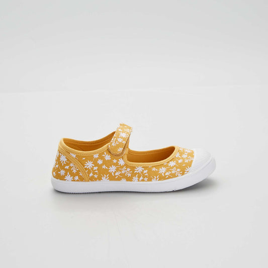 Ballerines en toile Jaune