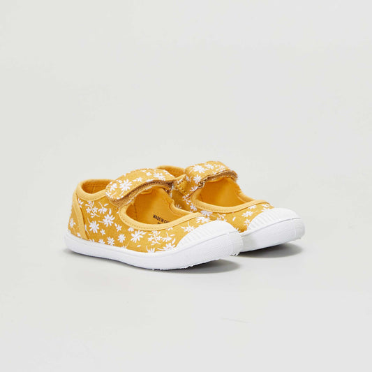 Ballerines en toile Jaune