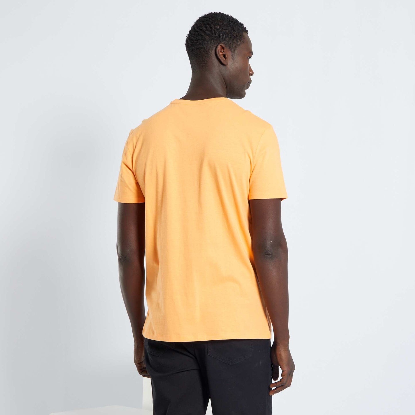 T-shirt imprimé fantaisie à col rond Orange