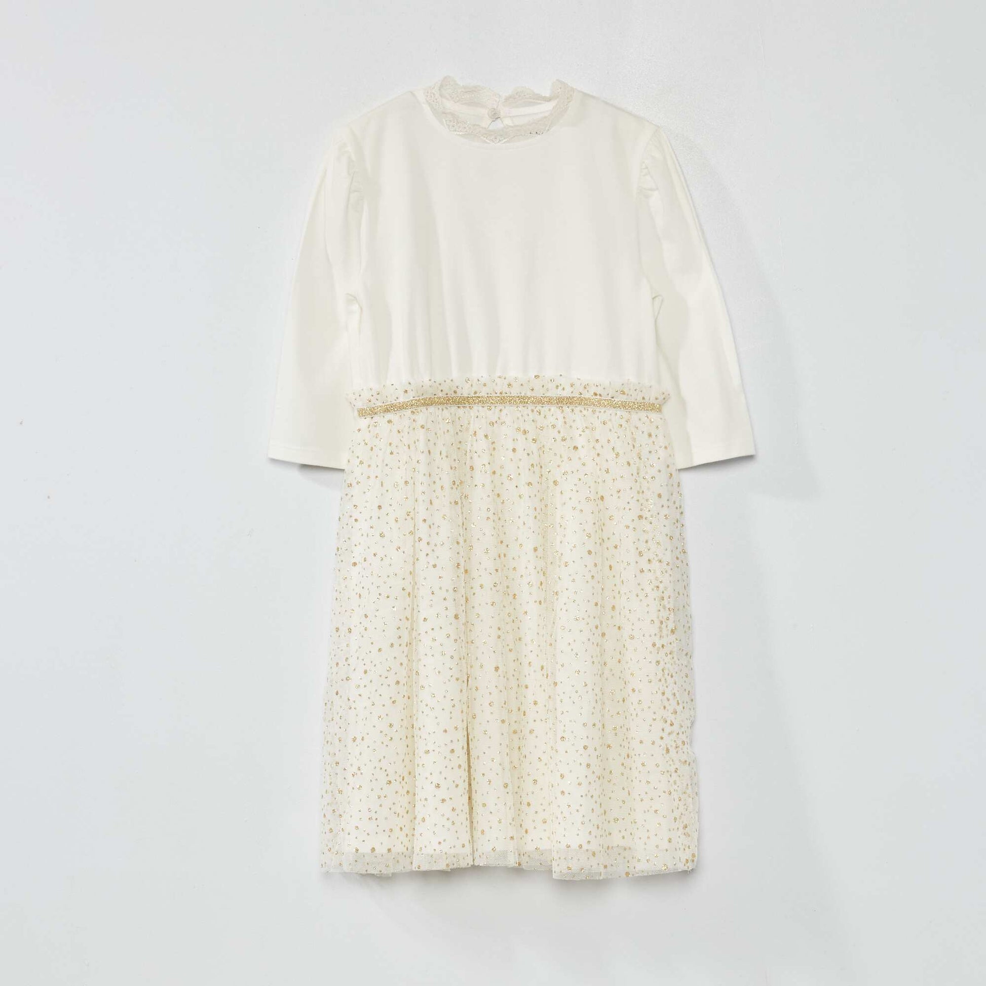 Robe avec tulle fantaisie Blanc