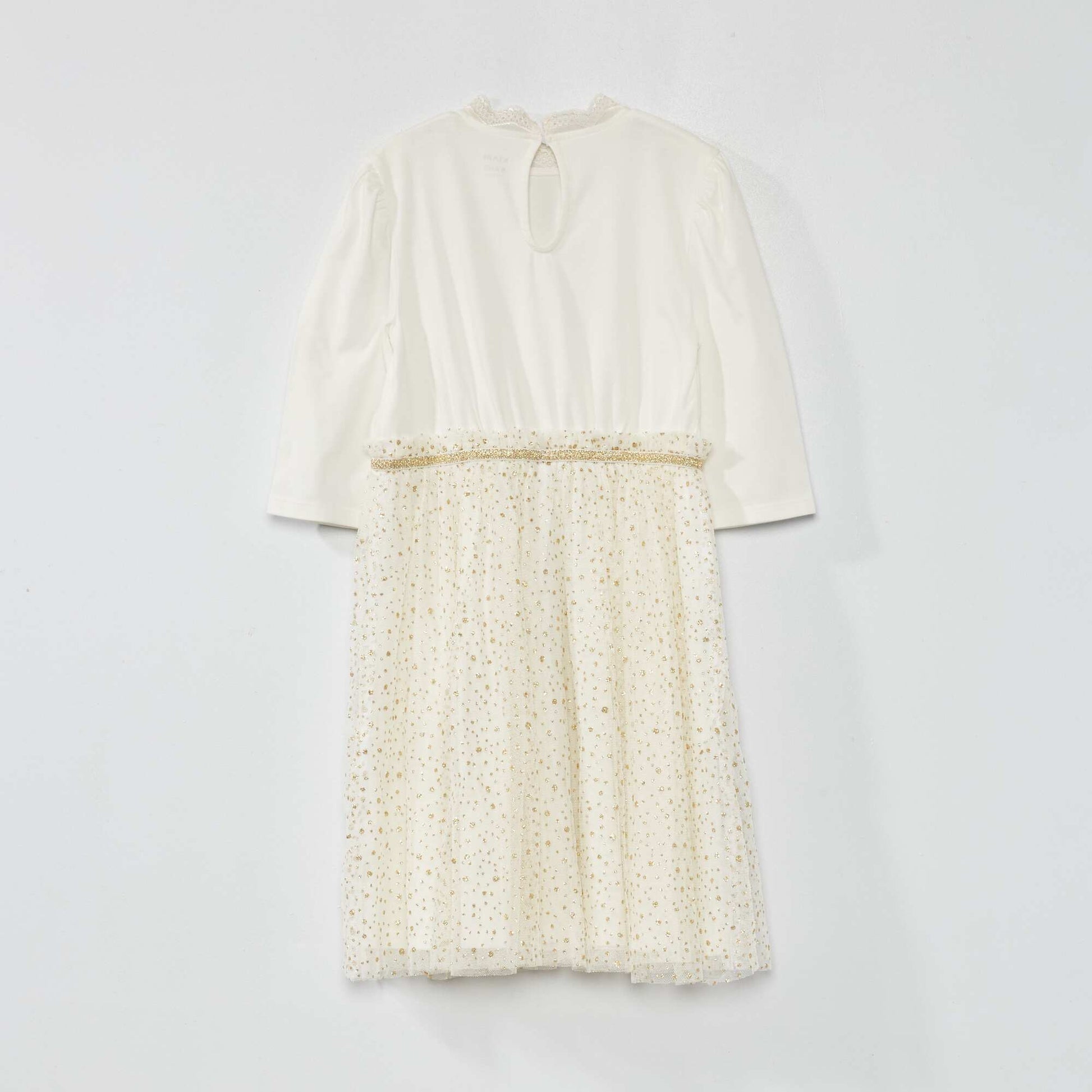 Robe avec tulle fantaisie Blanc