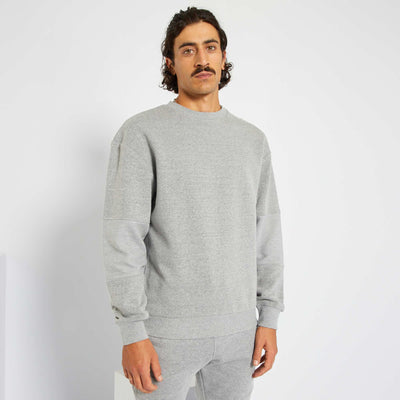 Sweat uni avec manches c tel es Gris
