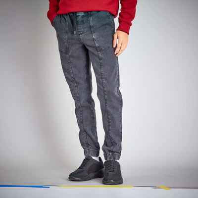 Jean jogger taille lastiqu e Gris noir