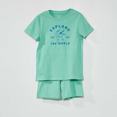 Pyjama court imprim - 2 pi ces Vert