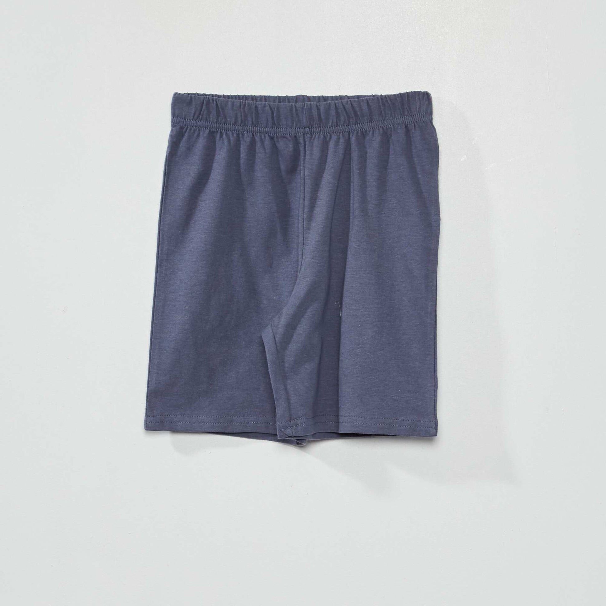 Pyjama court imprim - 2 pi ces Blanc/gris
