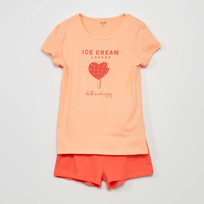 Pyjama court en jersey - 2 pi ces Orange