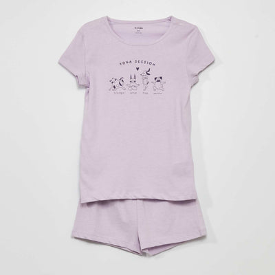 Pyjama court en jersey - 2 pi ces Violet