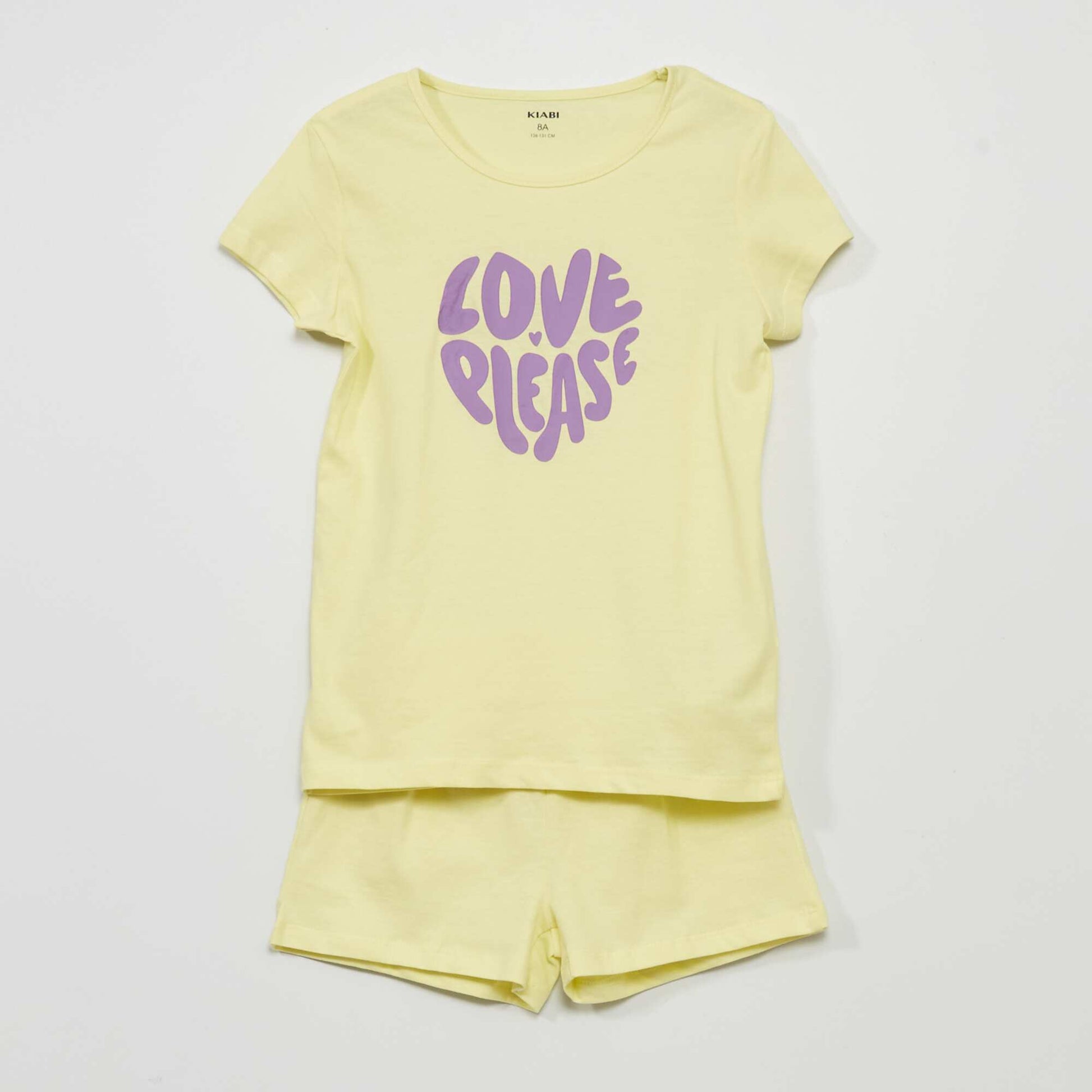 Pyjama court en jersey - 2 pi ces Jaune
