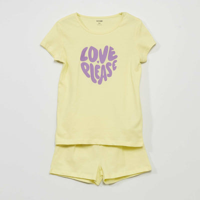 Pyjama court en jersey - 2 pi ces Jaune