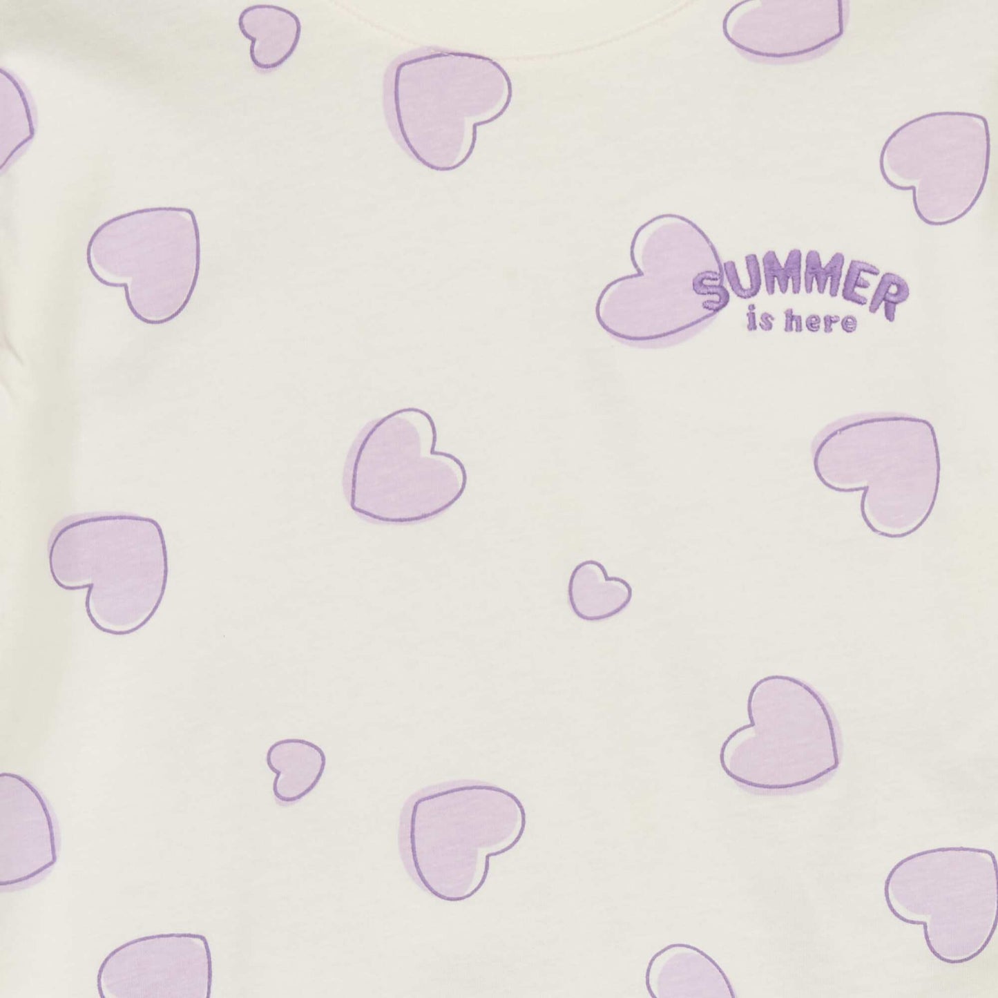 Pyjama court - imprim 'coeur' - 2 pi ces Violet