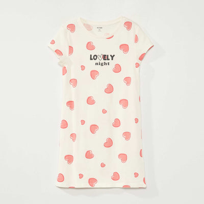 Chemise de nuit en maille jersey Rose