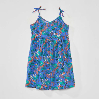 Robe fluide avec imprim Bleu