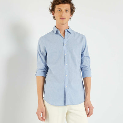 Chemise regular manches longues Bleu