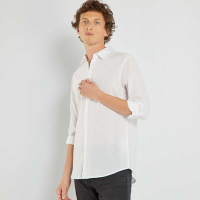 Chemise regular manches longues blanc