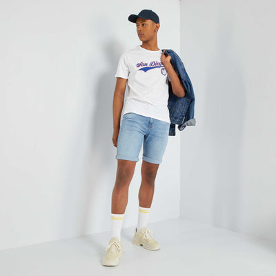 Bermuda en jean taille ajustable Double stone