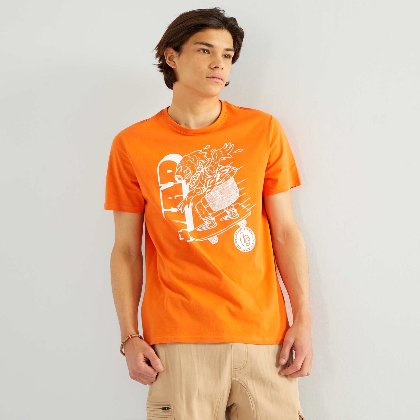 T-shirt imprim  Orange