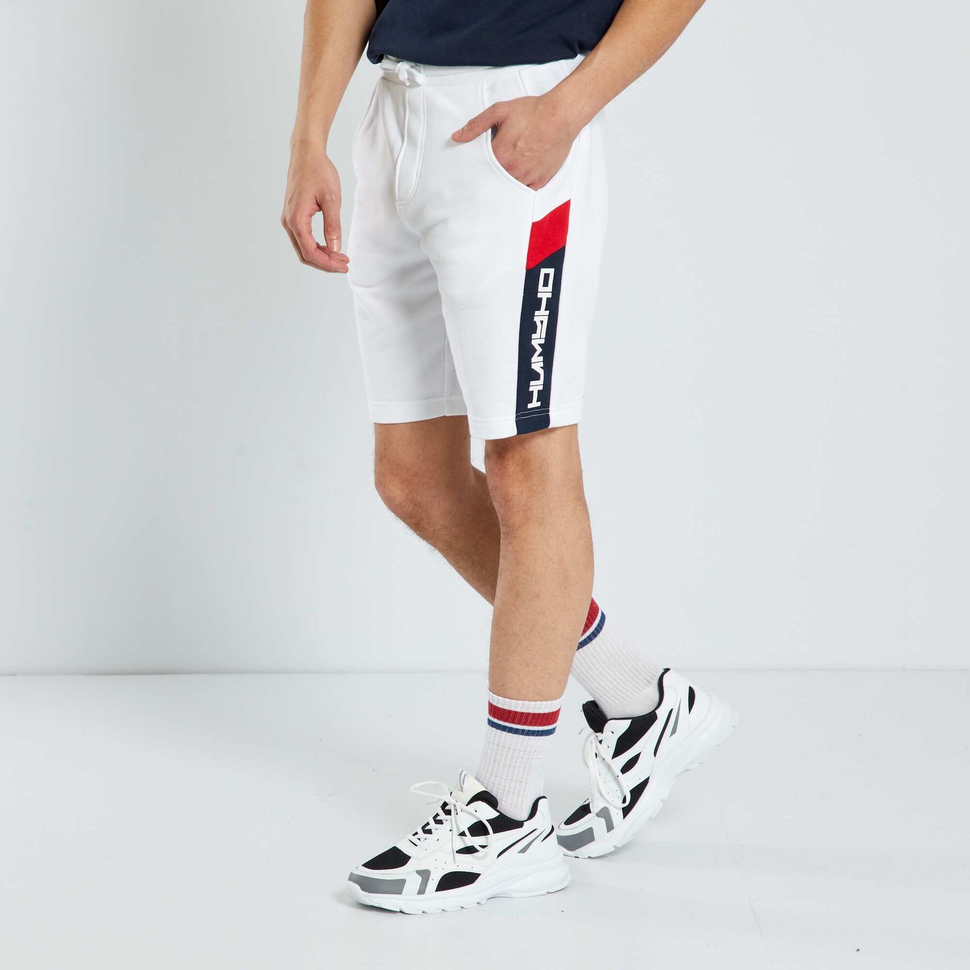 Short de sport en molleton Blanc