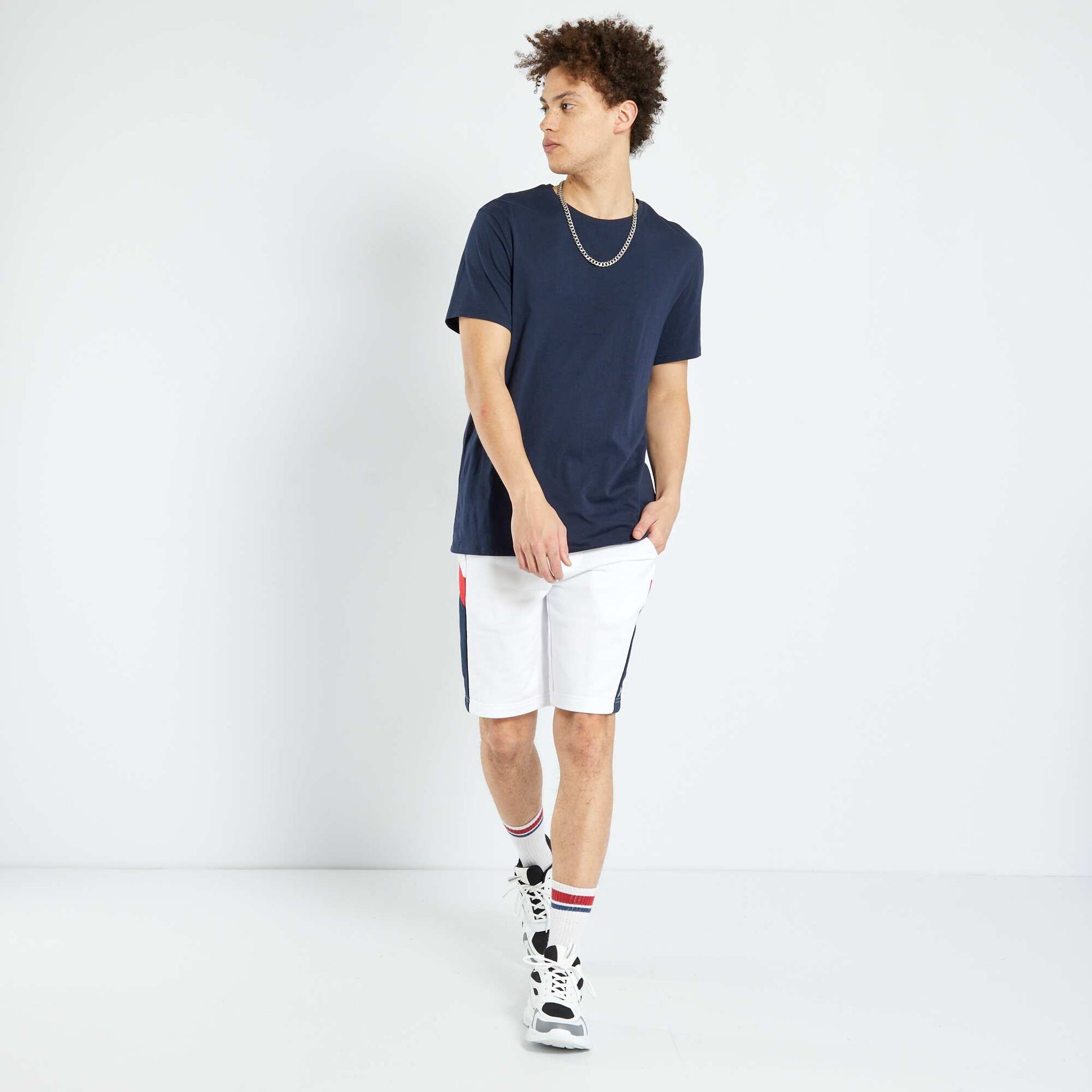 Short de sport en molleton Blanc