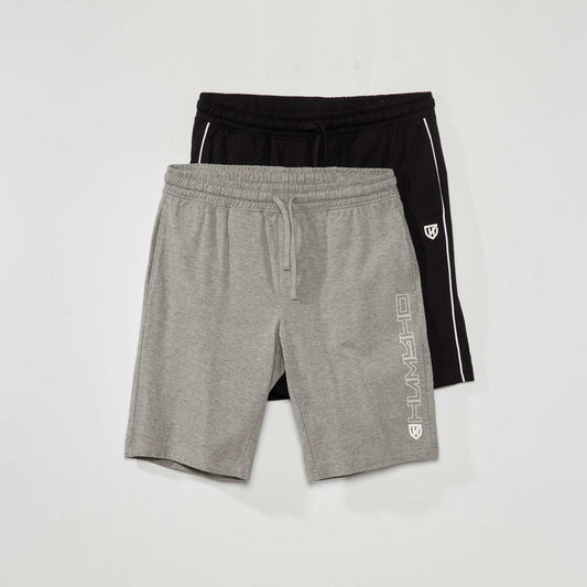 Short de sport - Lot de 2 Gris/noir