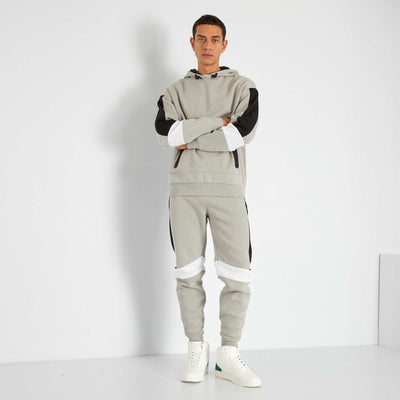 Pantalon jogging color-block Gris