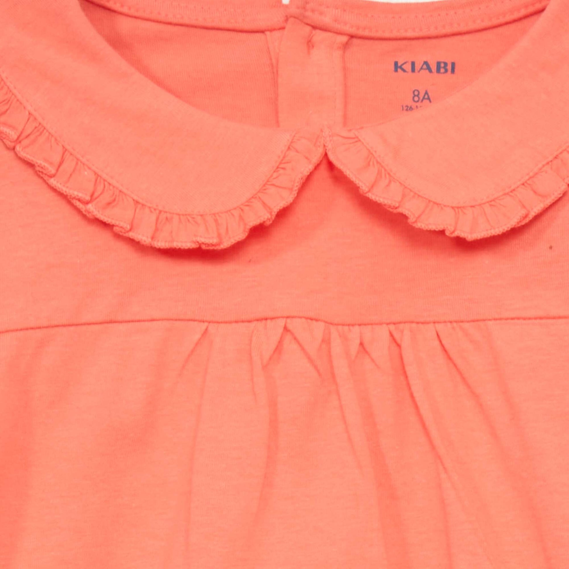 T-shirt en jersey avec col fantaisie orange