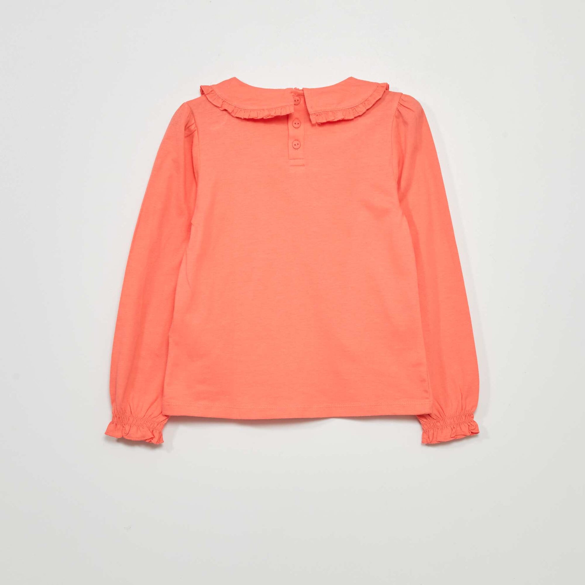 T-shirt en jersey avec col fantaisie orange