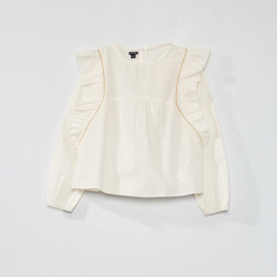 Blouse ample col rond blanc