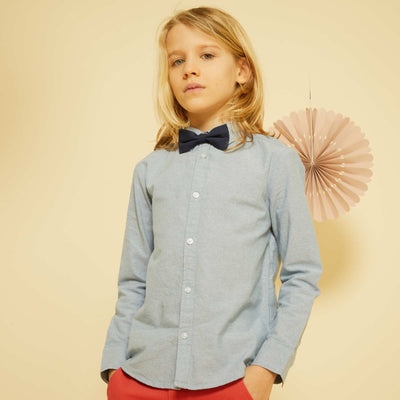Ensemble chemise + n ud papillon Bleu
