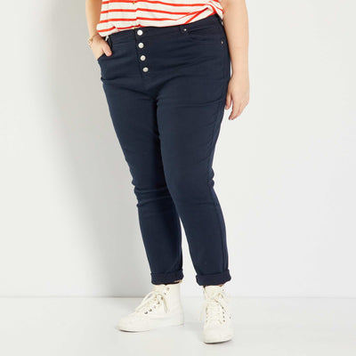 Pantalon en twill skinny bleu marine