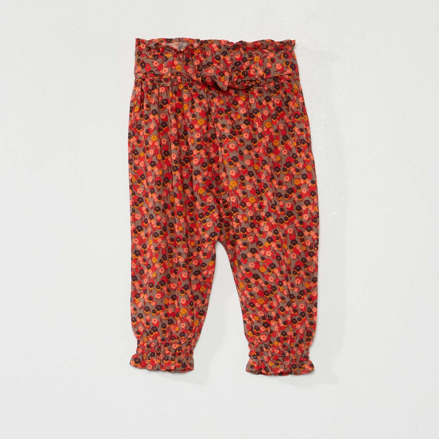 Pantalon fluide avec imprim Gris/orange