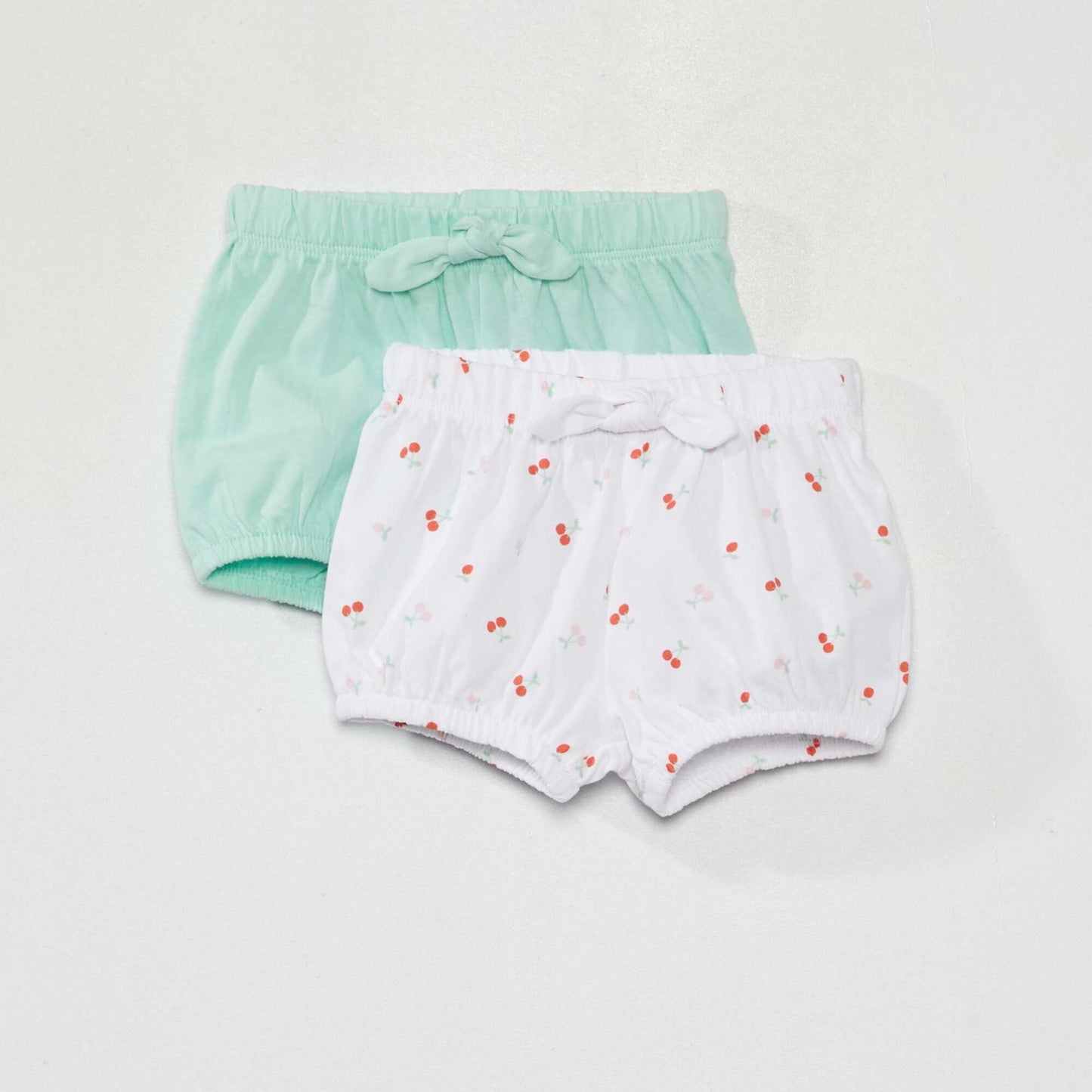 Lot 2 shorts en molleton Blanc/vert