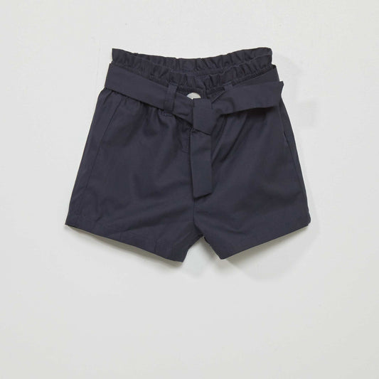 Short en popeline Bleu