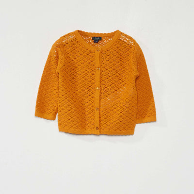 Gilet en maille pointelle Jaune