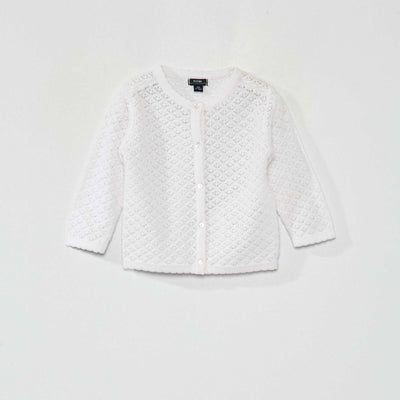 Gilet en maille pointelle blanc